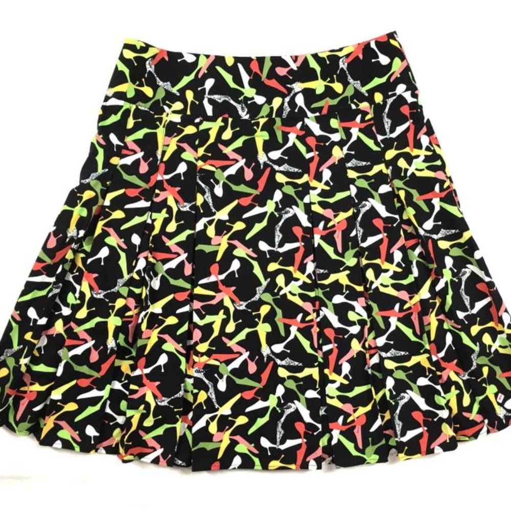 Liz Claiborne Novelty Print  Box Pleated Skirt